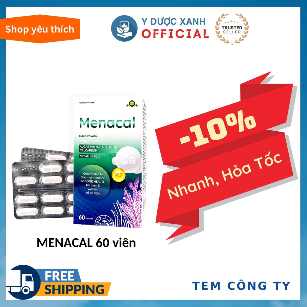 MENACAL 60 viên, Bổ sung Canxi cho bà bầu - Y Dược Xanh