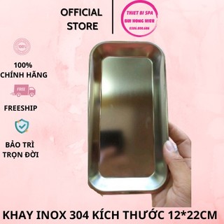 Khay inox 304 kích thước 12*22cm dùng cho spa thẫm mỹ viện