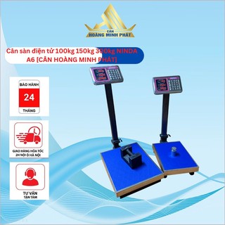 Cân sàn điện tử cao cấp NINDA 100kg 150kg 300kg, Bàn cân INOX. Pin sạc. Trừ bì, tính tiền