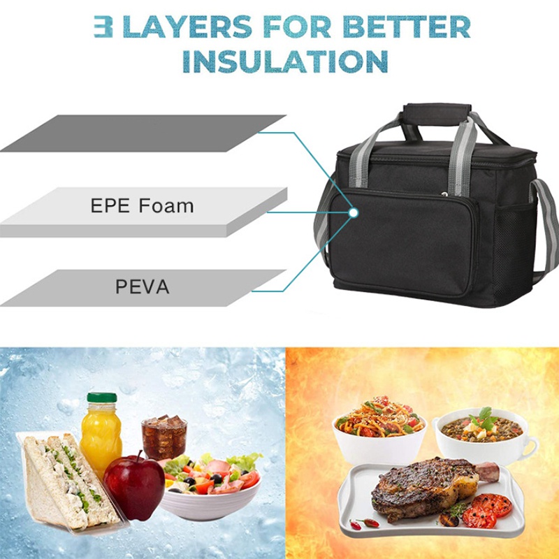 Túi Tote Làm Mát Cách Nhiệt Mềm Mại Gọn Nhẹ Chống Rò Rỉ Màu Xám Cho Hoạt Động Ngoài Trời