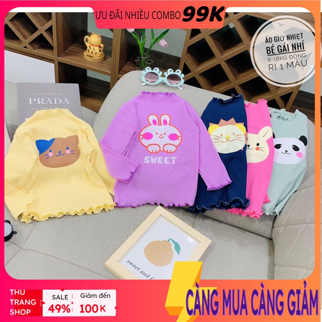 [combo3áo] Áo giữ nhiệt cổ dua combo 3 áo dành riêng cho bé Gái