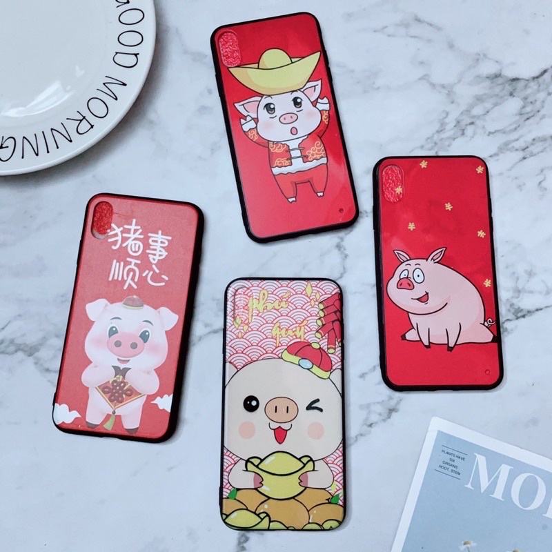 Ốp Lưng iphone XsMax Heo Đỏ Tết May Mắn