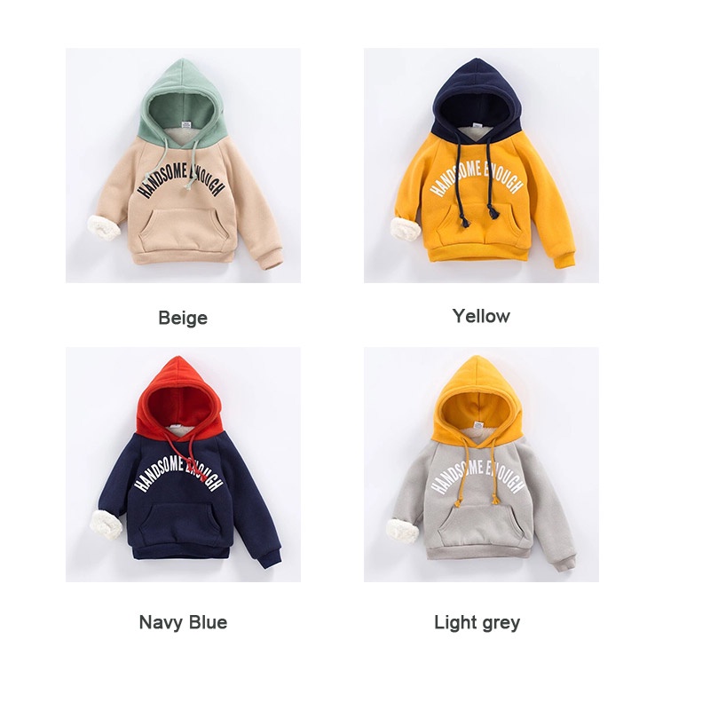 Áo hoodie AMILA dày in họa tiết chữ cái phong cách nước ngoài thời trang dành cho trẻ em