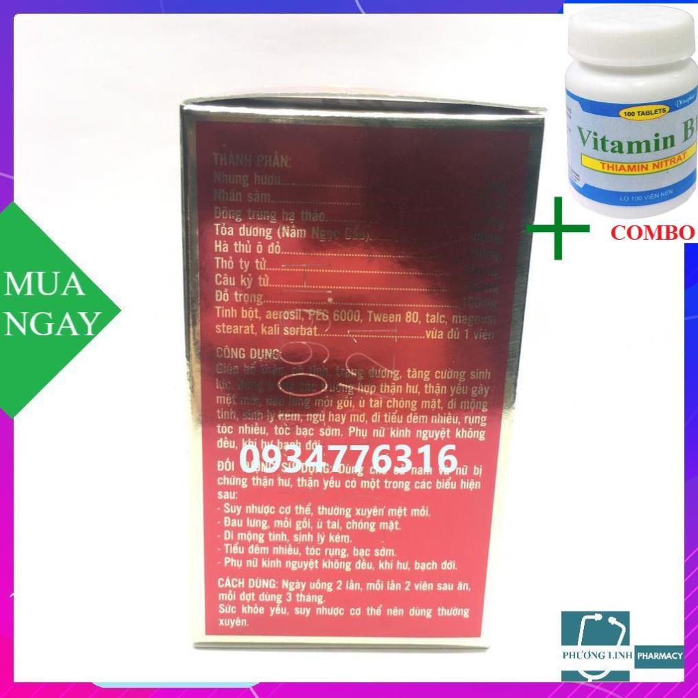 Combo Vitamin B1 chai 100 viên+ Sâm nhung bổ thận Nam Dược lọ 30 viên