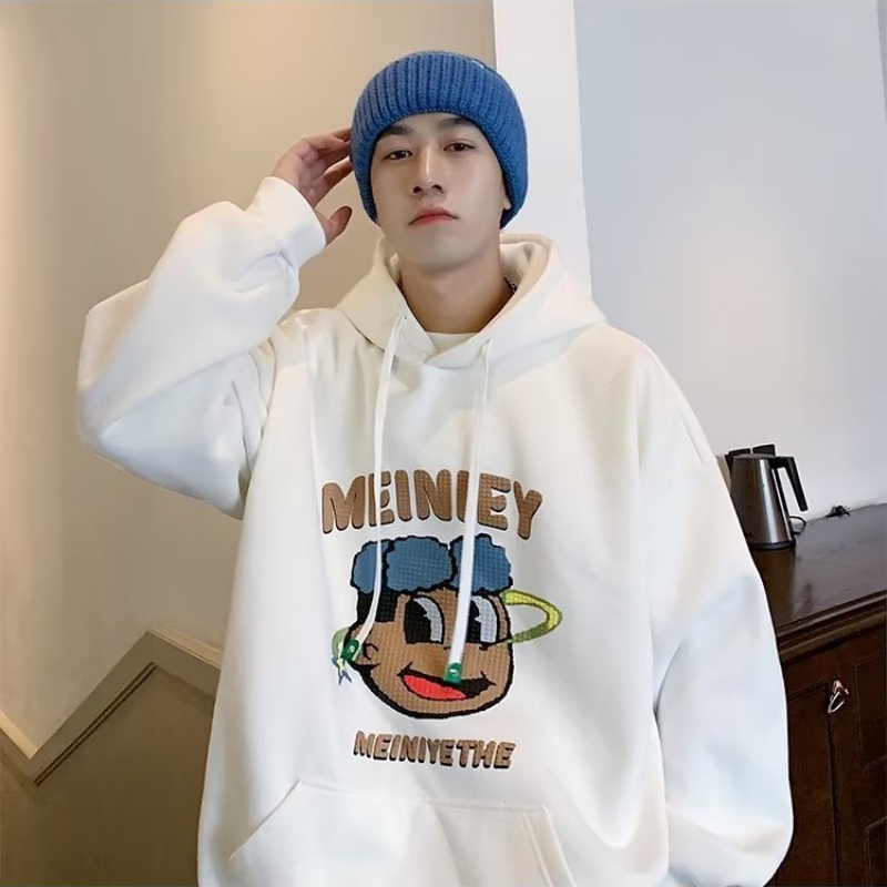 Áo Hoodie Dáng Rộng In Chữ Phong Cách Hiphop Đường Phố Hàn Quốc