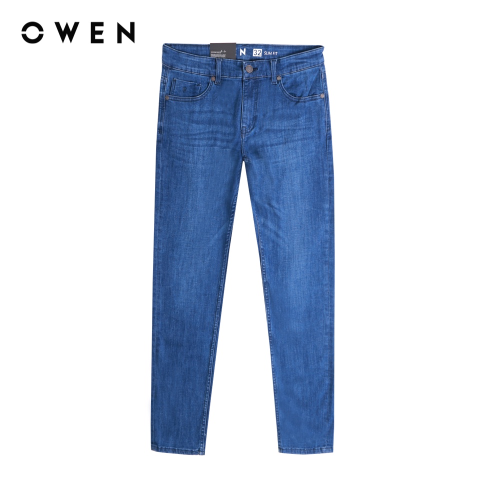 OWEN - Quần jean Slim Fit Xanh vừa - QJSL221490