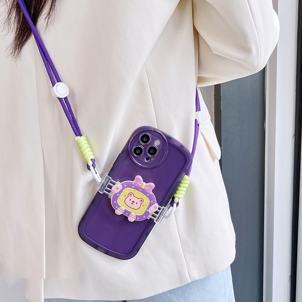 Dây Kẹp Điện Thoại Hình Gấu / Thỏ / Phô Mai / Gấu Nhiều Màu Chống Thất Lạc Dễ Phối Đồ
