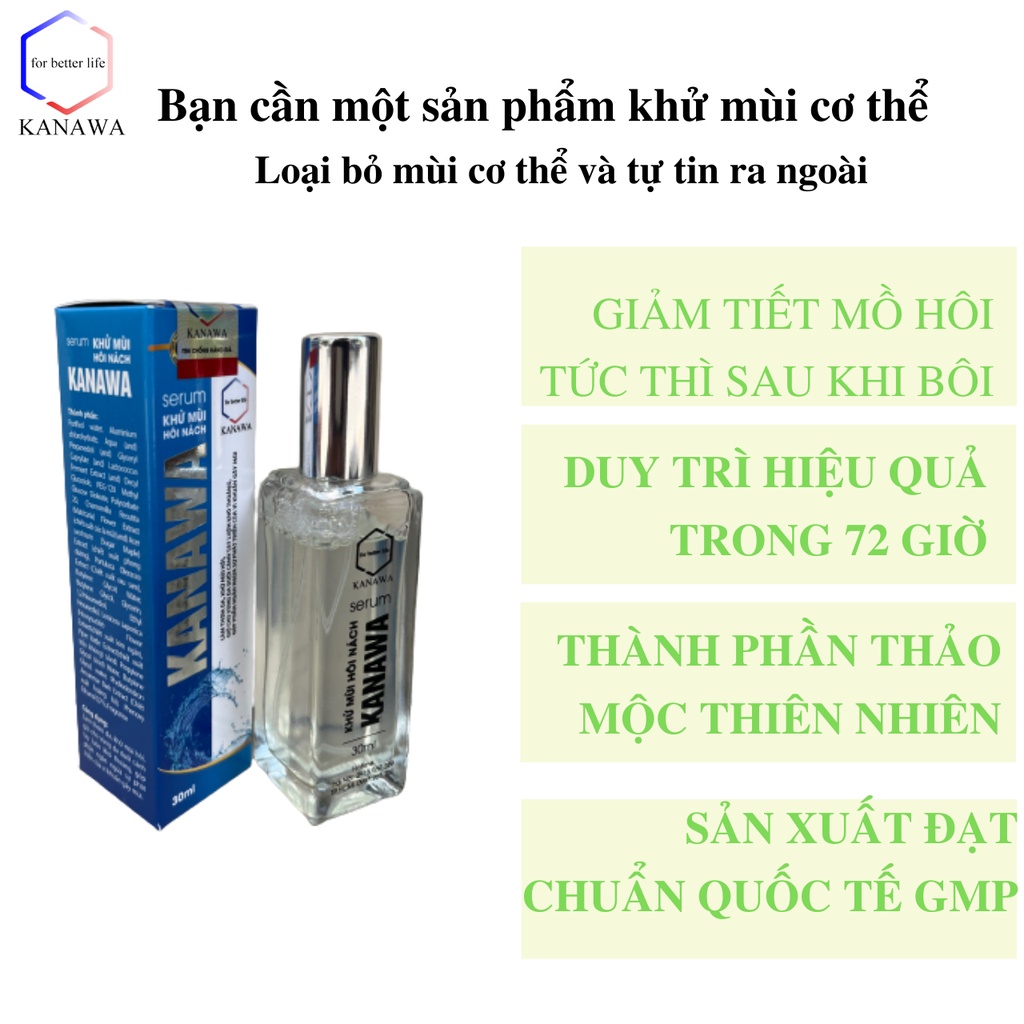 Serum Khử Mùi Hôi Nách Kanawa Kháng Khuẩn Khử Mùi Hôi Sau Lần Sử Dụng Đầu Tiên [Không Hiệu Quả Em Trả Lại Tiền]