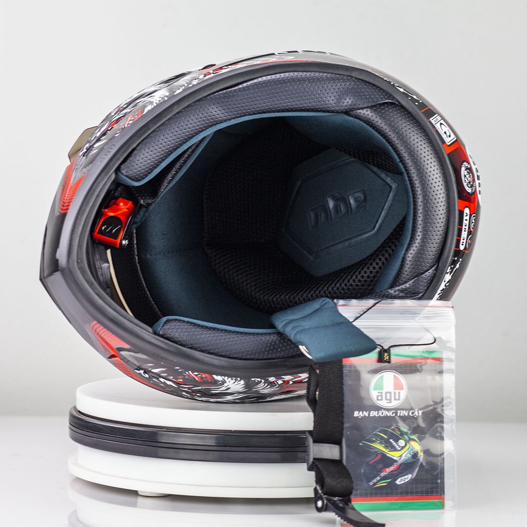Mũ Bảo Hiểm Fullface AGU Siêu Chất - BH Chính Hãng 12 Tháng - Tặng chốt kính + túi đựng mũ