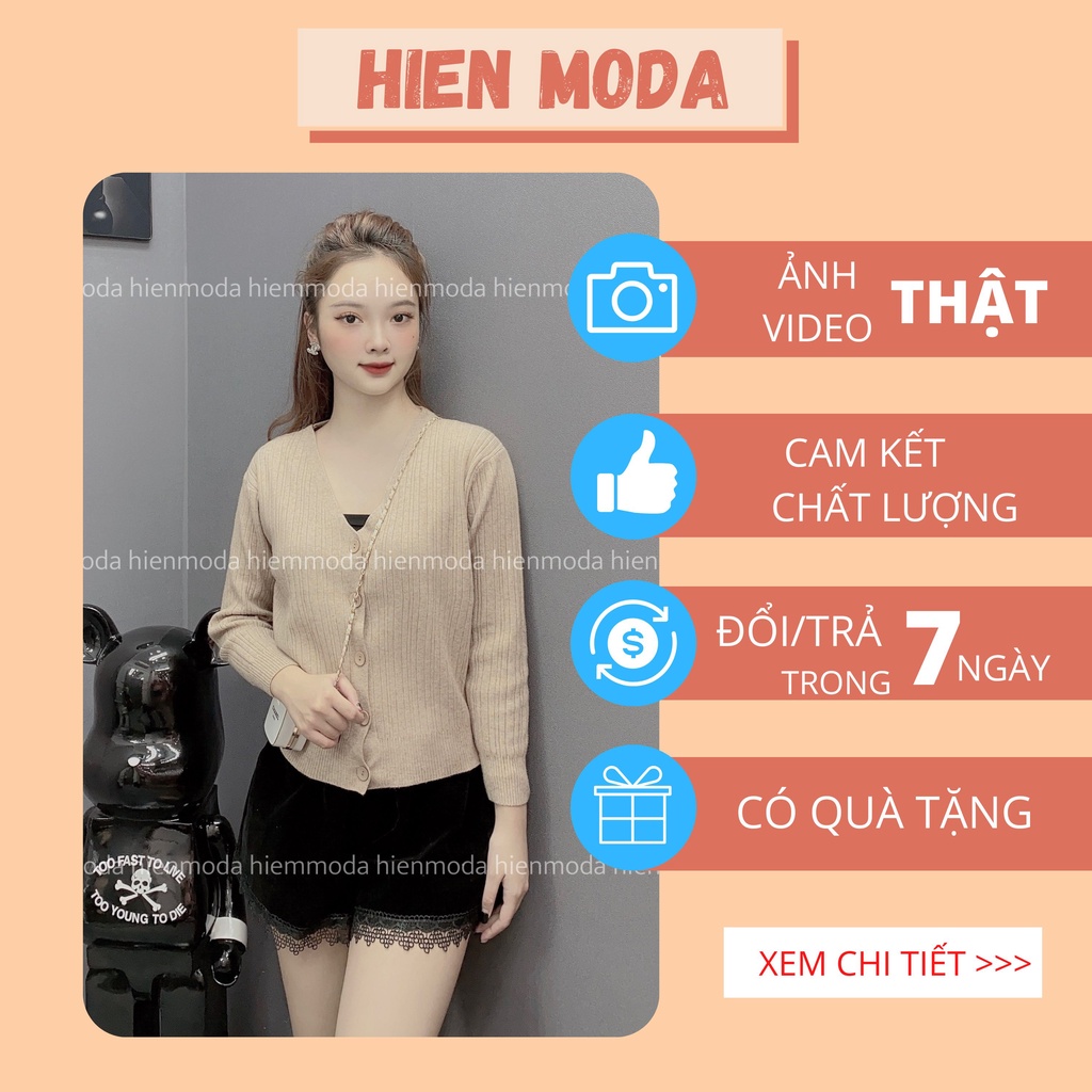 Áo cardigan len mỏng gân 5 cúc , Áo len cardigan nữ ngắn