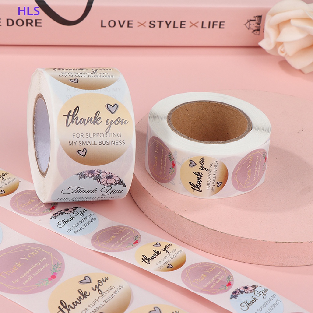 Cuộn 500 Hình Dán 2.5 / 3.8cm Họa Tiết Chữ Thank You Độc Đáo Trang Trí Sổ Tay Diy