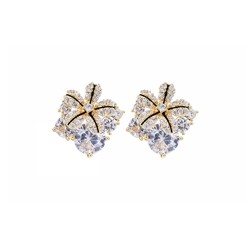 Bông Tai Hình Lá Phong Siêu Lấp Lánh Đa Năng Thanh Lịch