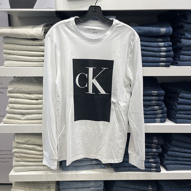 Mua Áo Thun Thể Thao Dài Tay Cổ Tròn LOGO Calvin Klein / CK Bằng Cotton Nguyên Chất Cho Nam New York Dabao