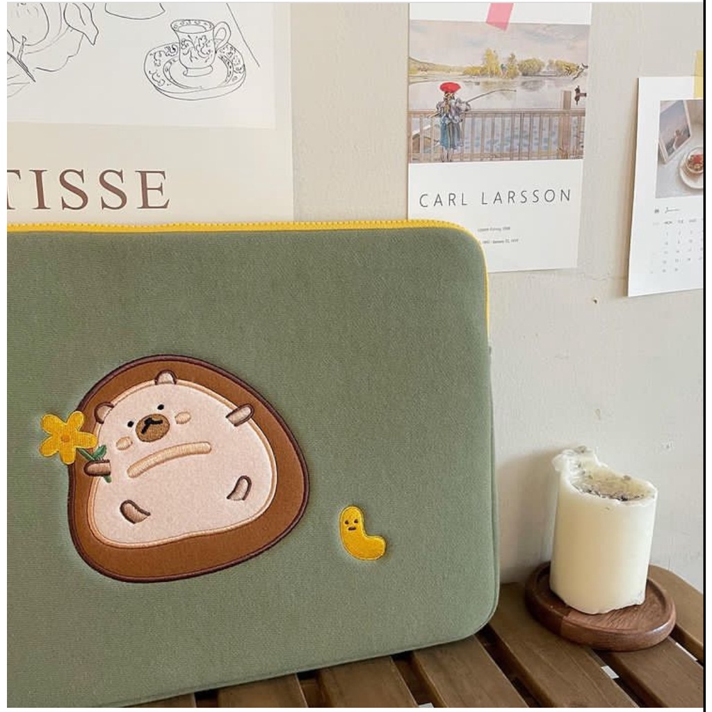 Túi Đựng Laptop In Hình Nhím Dễ Thương Phong Cách Hàn Quốc