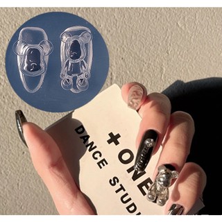 Khuôn silicon hình gấu nail, khuôn gấu bearbrick