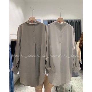 [Có ảnh thật] Áo sơ mi trắng cúc lưng freesize