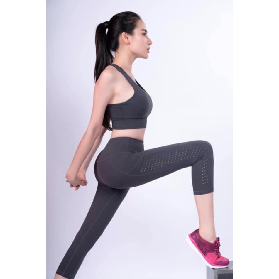 Đồ tập Yoga nữ lửng, Bộ đồ tập gym yoga bra và quần legging lửng Livan Airy Cool Max LV21212202 ,