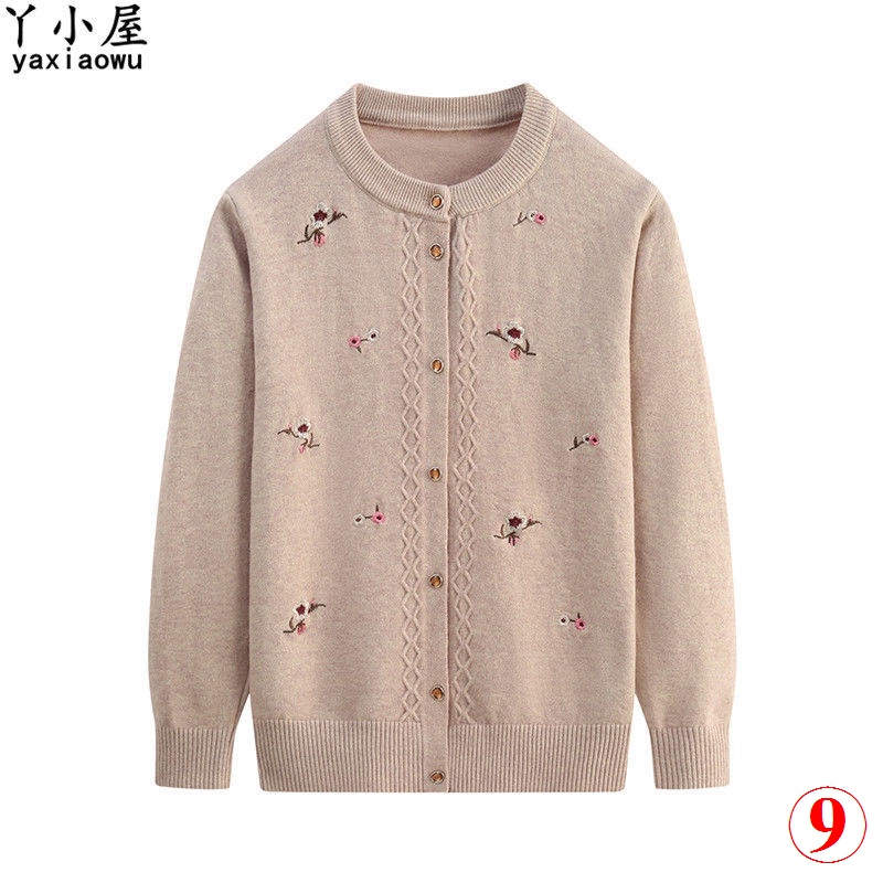 Áo Khoác Cardigan Dệt Kim Mỏng Tay Dài Dáng Ngắn Cỡ Lớn Thời Trang Xuân Thu Cho Nữ Trung Niên
