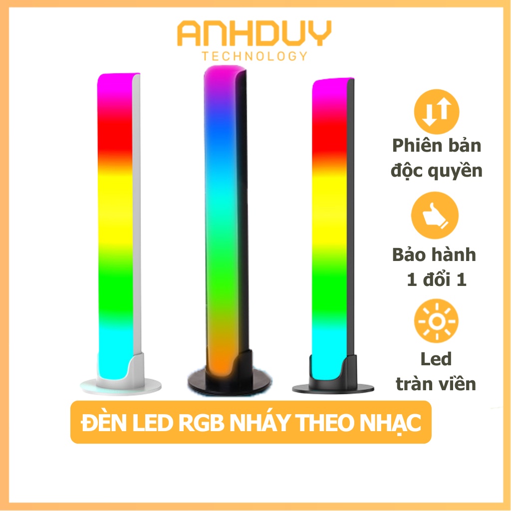 Đèn nhấp nháy theo nhạc Led RGB tràn viền bản nâng cấp cảm ứng âm thanh nhạy trang trí góc chơi game góc setup xịn sò