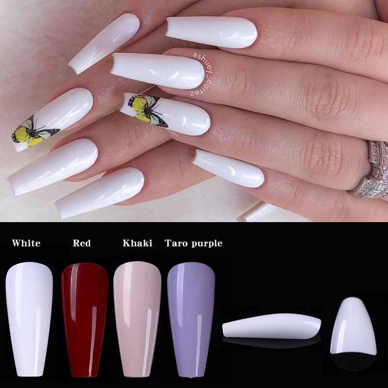 1 Hộp 100 Móng Tay Giả Nhiều Màu Dán Trang Trí