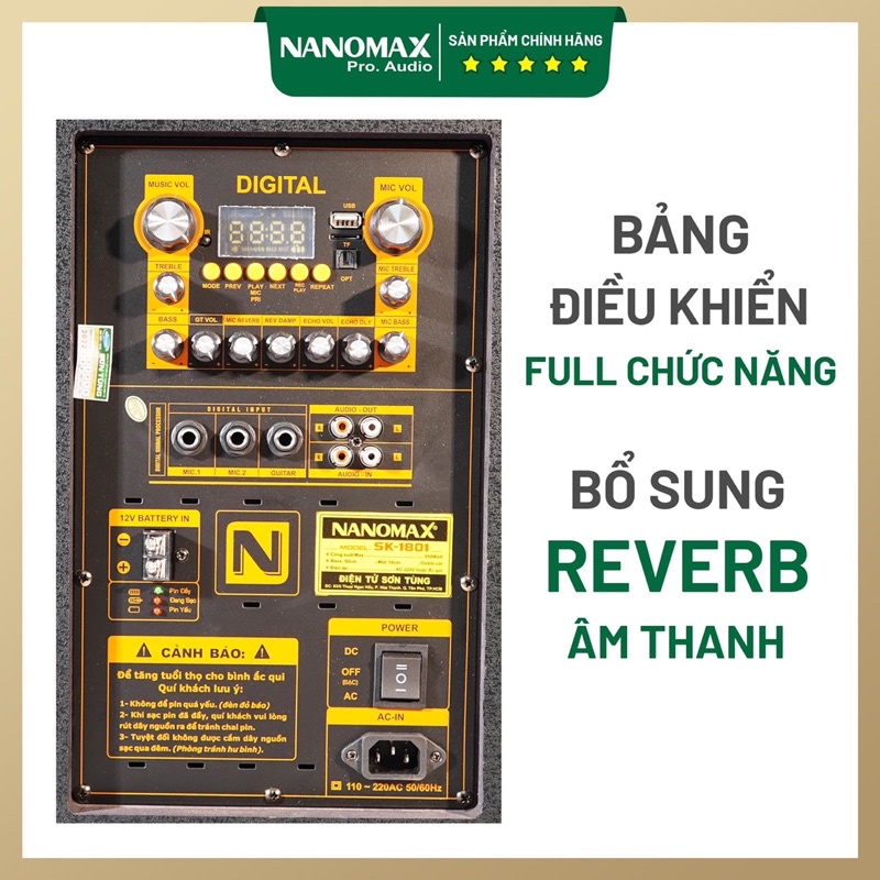 Loa karaoke di động chính hãng Nanomax SK-1801