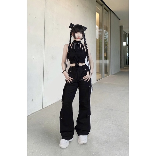 QUẦN TÚI HỘP KAKI ĐEN ASTERACEAE | BigBuy360 - bigbuy360.vn