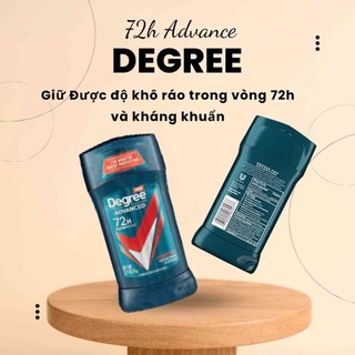 72h và 48h khô ráo - sáp lăn khử mùi của mỹ degree chọn mùi advanced hoăc cool rush- 76gram