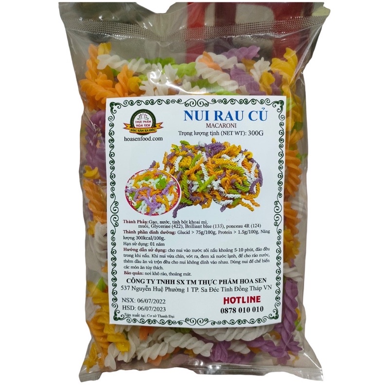 NUI XOẮN RAU CỦ Bịch 500gr