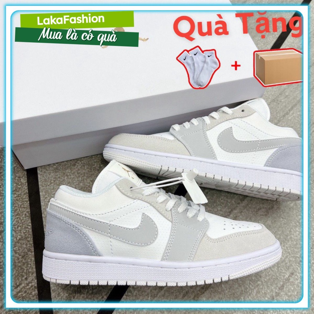 Giày Thể Thao 𝐉𝐨𝐫𝐝𝐚𝐧 Xám Xanh Paris Cổ Thấp, Giày Sneaker JD Low Xám Gót Xanh Nam Nữ Mới Nhất - Full Box Bill