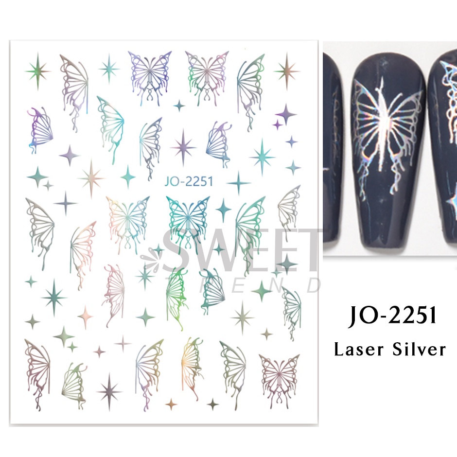 Miếng dán trang trí móng tay STZPRONAIL hình bướm 3D lấp lánh thiết kế sang trọng