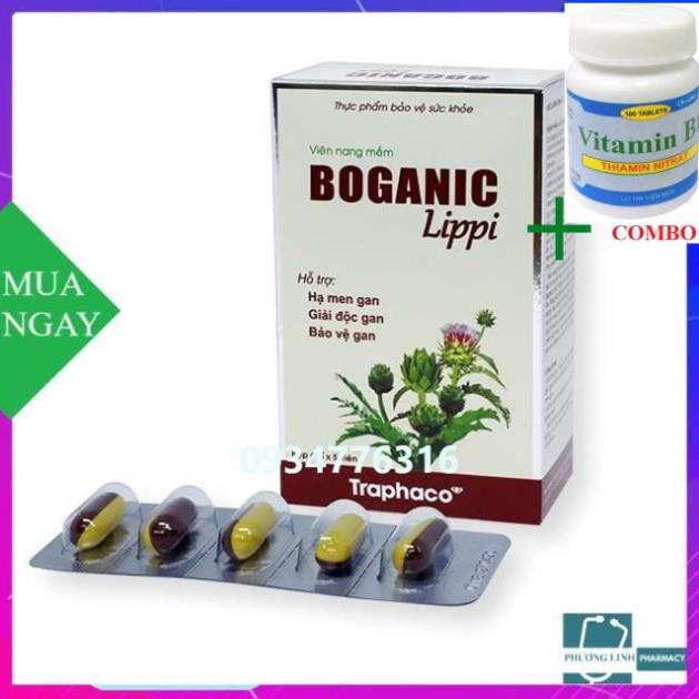 Combo Vitamin B1 chai 100 viên+ BOGANIC LIPPI - SẢN PHẨM GIÚP HẠ MEN GAN - GIẢI ĐỘC GAN - BẢO VỆ GAN