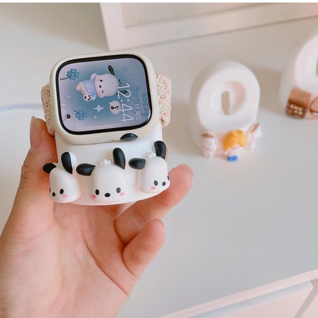 Đế Sạc Bằng Silicon Hình Gấu Pachacco Kuromi Dễ Thương Cho Apple Watch Ultra se Series 8 7 6 1 2 3 4 5 45mm 41mm 38mm 40mm 42mm 44mm