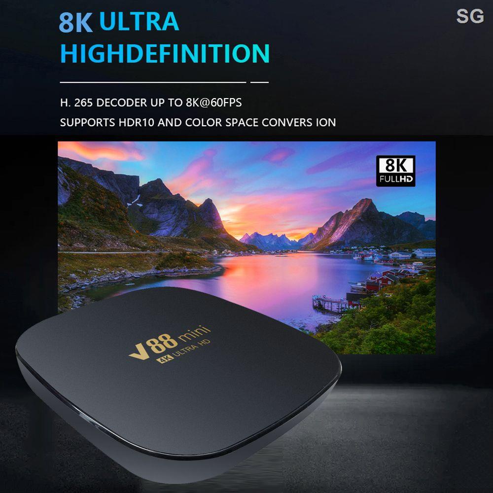 Đầu Tv Box V88 Mini Thông Minh 8k H.265TV 8gb + 128gb Allwinner H3 ChấT LượNg Cao