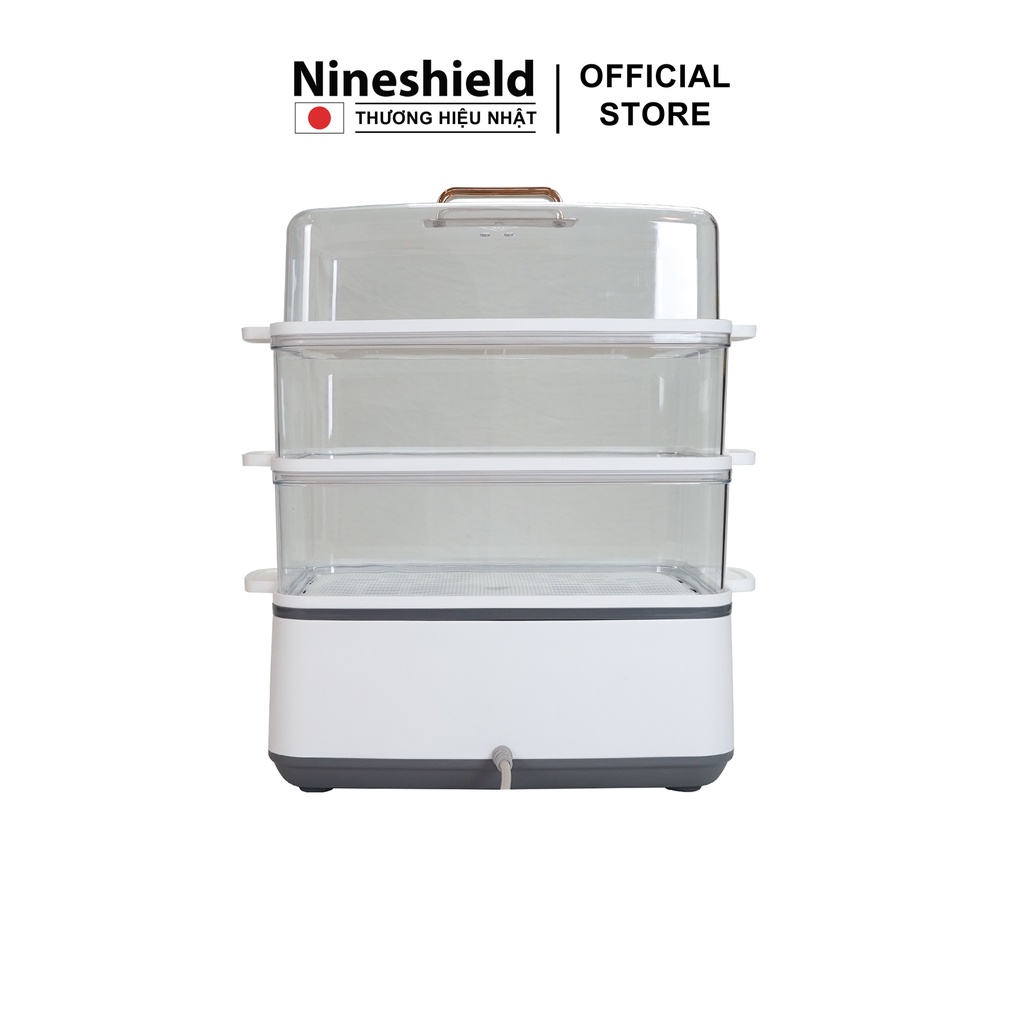 Nồi hấp Nineshield KB3001 đa năng 3 tầng dung tích lớn 22L - An toàn cách nhiệt - Hàng chính hãng