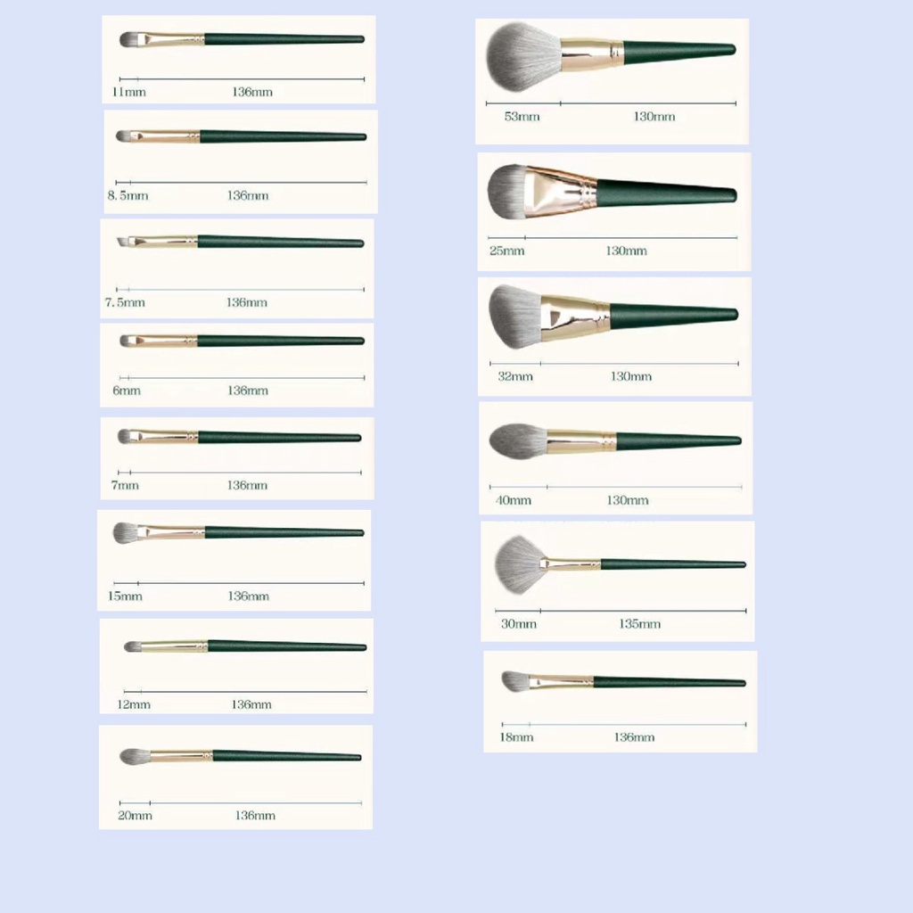 Set 14 Cọ Trang Điểm Kabuki Lông Mềm