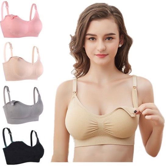 Áo Lót Nâng Ngực Không Viền Chống Chảy Xệ Thoáng Khí Cho Mẹ Bầu