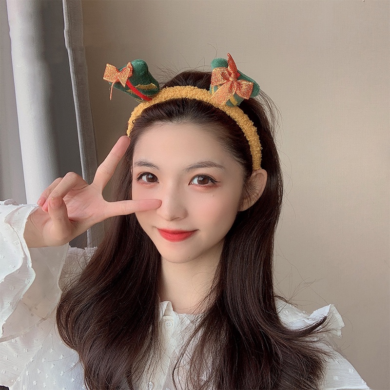 Dây Cột Tóc Bằng Len Lông Cừu Phong Cách Giáng Sinh Thời Trang Hàn Quốc