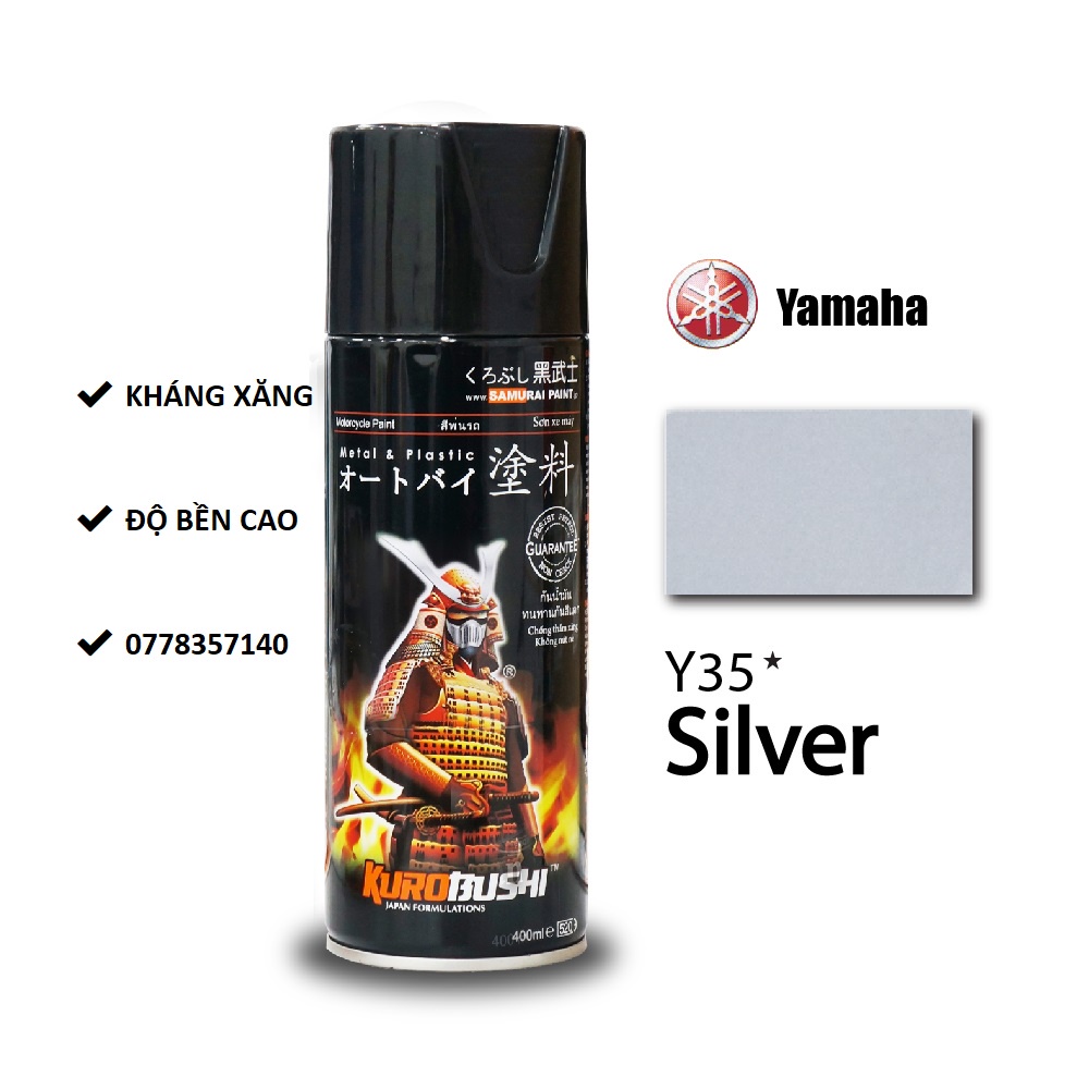 Y35 Sơn xịt Samurai MÀU BẠC
