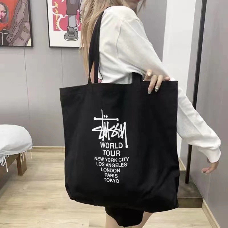 Stussy Túi Vải canvas In Chữ Cá Tính Thời Trang Cho Nam Nữ