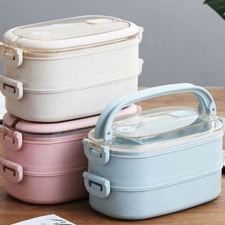 Hộp Cơm Lúa Mạch 2 Tầng Hàn Quốc - Cặp Lồng Cơm Giữ Nhiệt Văn Phòng