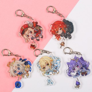 Móc khóa mica anime Mẫu 1 - Klee, Keqing, Diluc, Paimon, Lumine - Genshin Impact