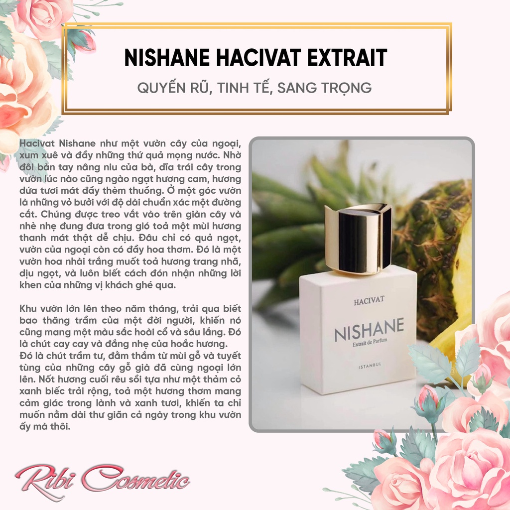 Nước Hoa Nam Nữ Unisex Nishane Wulong Cha, Nishane Hacivat, Nishane Ani Ribicosmetics