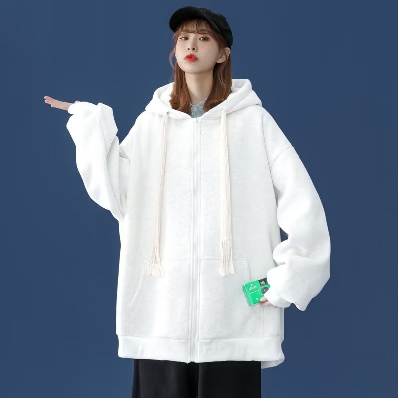 Áo Khoác Cardigan Có Mũ Trùm Dáng Rộng Phối Khóa Kéo Thời Trang Hàn Quốc Cho Nam fashion áo hoodie nữ simple hoodie unisex áo hoodie nam nữ  bigsize
