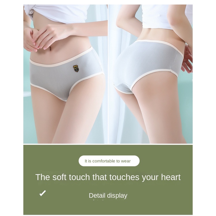 Quần Lót Nữ Cotton Dệt Kim - Quần Chip Nữ kháng khuẩn thoáng mát đính nơ xinh tôn vòng