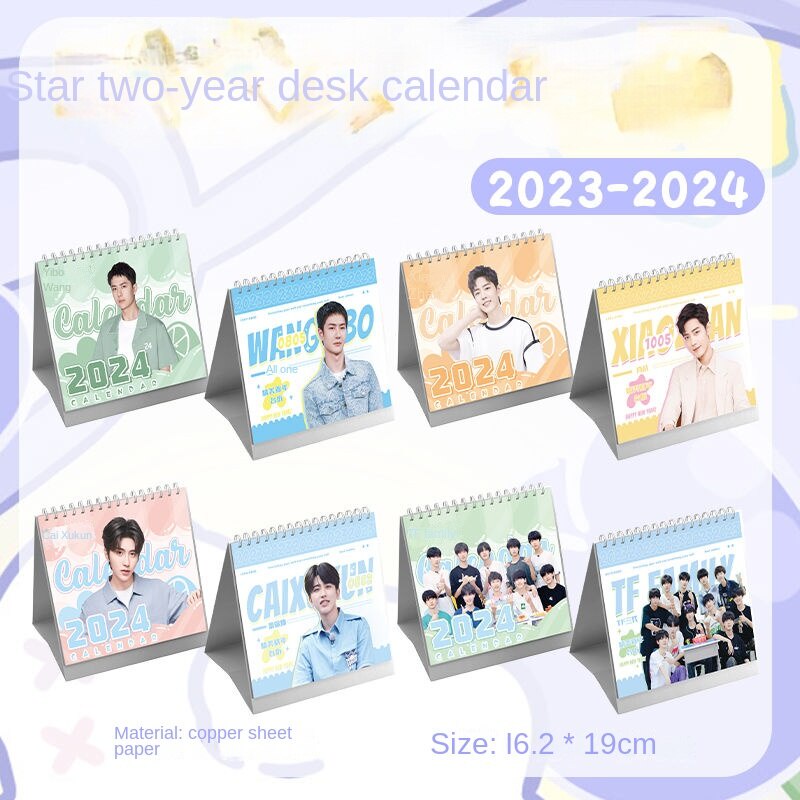 Lịch Để Bàn Năm 2023-2024 In Hình Nhân Vật Anime Xiao Zhan Wang Yibo Cai Xukun Times Đẹp Mắt