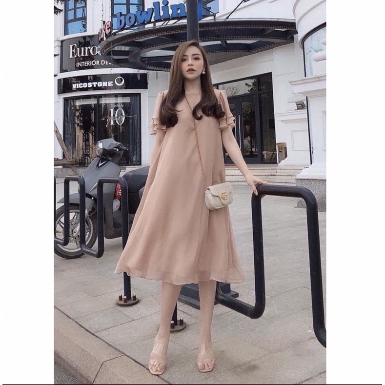 Siêu hot- Váy bầu thiết kế tơ voan 2 lớp siêu xinh- Váy size 40-70kg