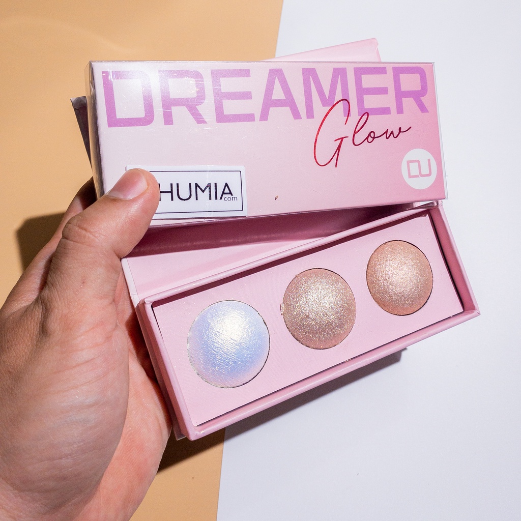 Phấn bắt sáng highlight DREAMER GLOW 3 Ô nhũ mũi phấn mịn mềm bền màu lâu trôi bộ trang điểm chính hãng TK chumia