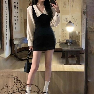 Váy thun phối tay sơmi