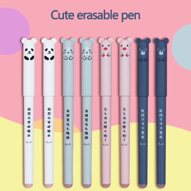 Bút Bi Mực Đen / Xanh Ngòi 0.35mm Chống Thấm Nước Dễ Tẩy Xóa Cho Học Sinh / Văn Phòng