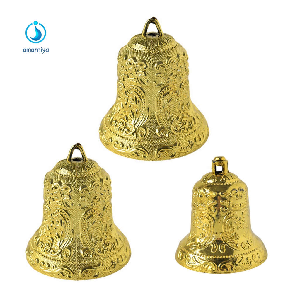 Chuông Giáng Sinh Bằng Nhựa Kích Thước 6 / 8 / 10cm Có Lỗ Treo Trang Trí Cửa Sổ